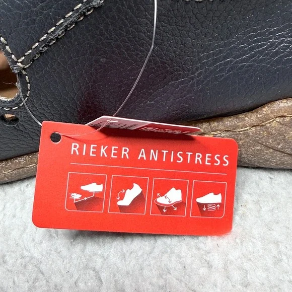 Rieker Antistress Womens Size 9.5 Close Toe Comfort Sandals Shoes Blue Leather - Picture 9 of 10